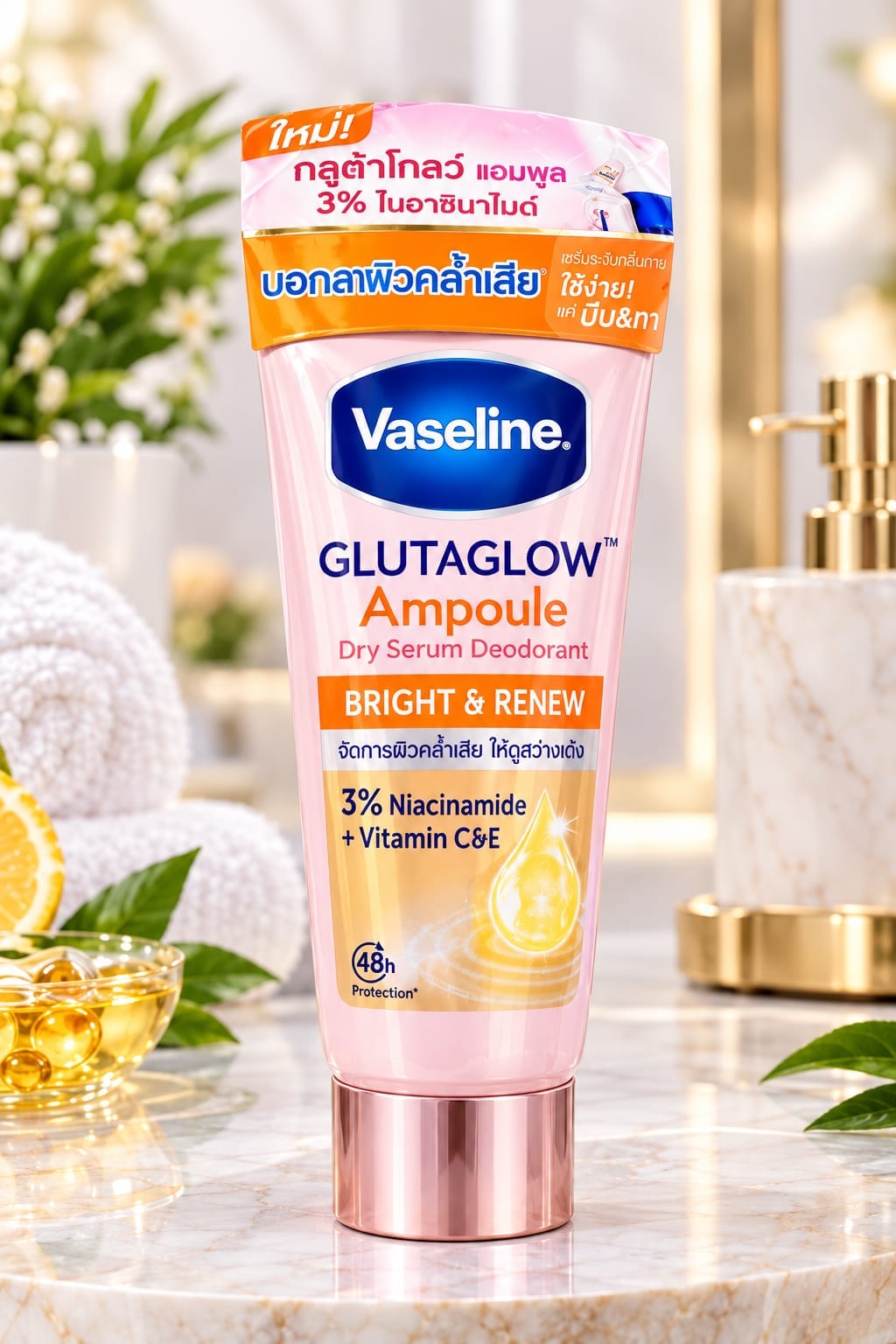 Vaseline GlutaGlow Ampoule Dry Serum Deodorant Bright & Renew