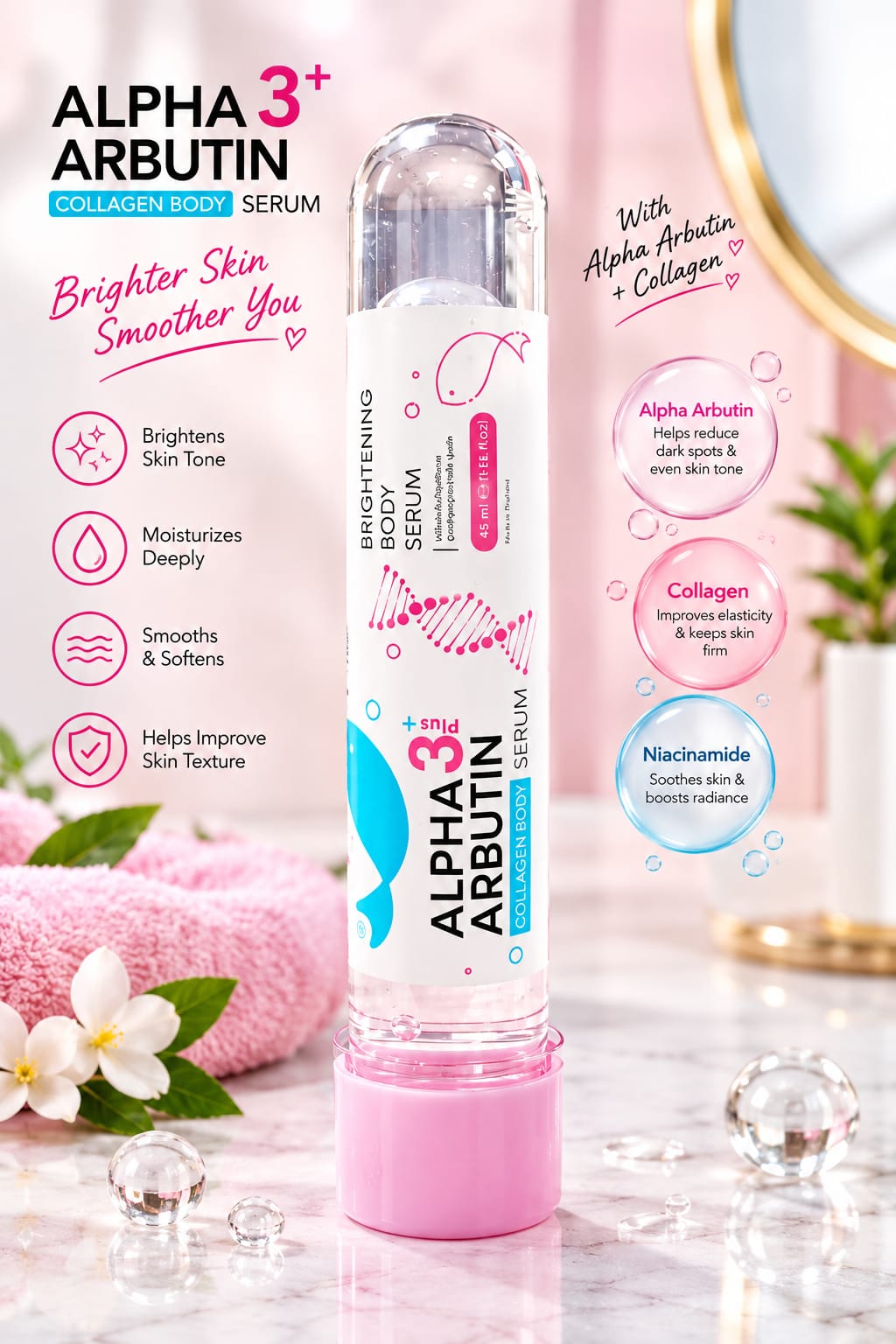 Precious Skin Alpha Arbutin Collagen 3X Body Serum 45ml