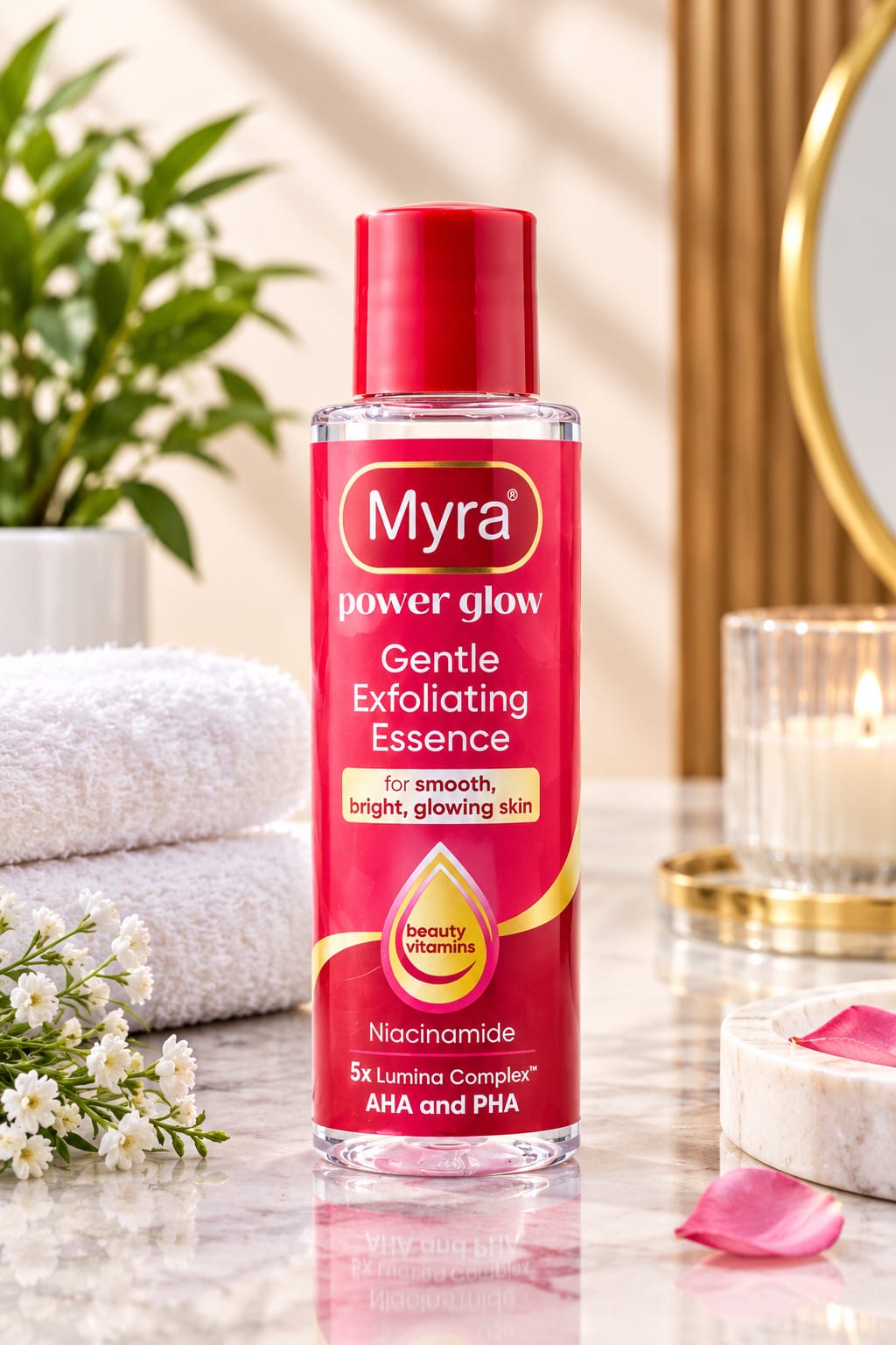 Myra Power Glow Gentle Exfoliating Essence – AHA & PHA | Smooth, Bright & Glowing Skin