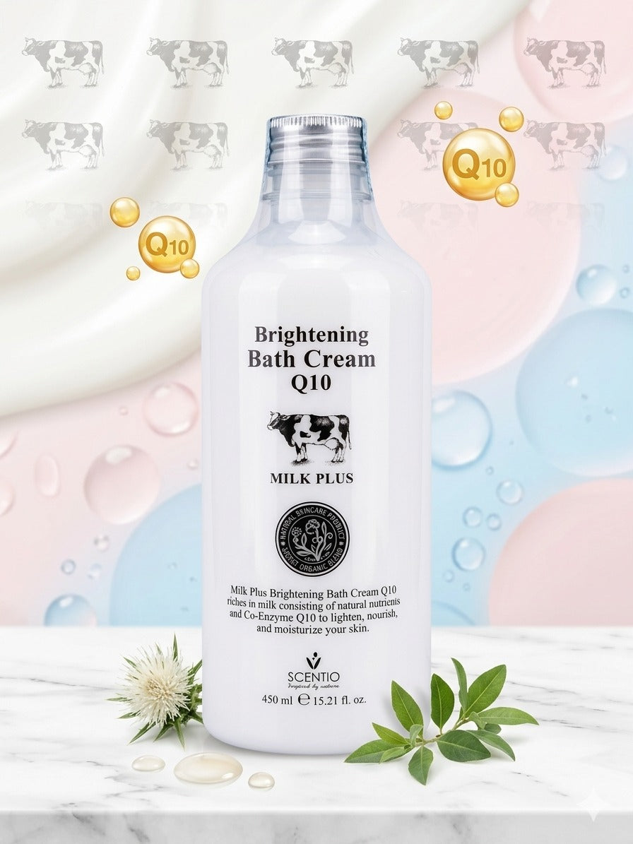 Scentio Milk Plus Brightening Bath Cream Q10 450ml – Milk Protein & Coenzyme Q10