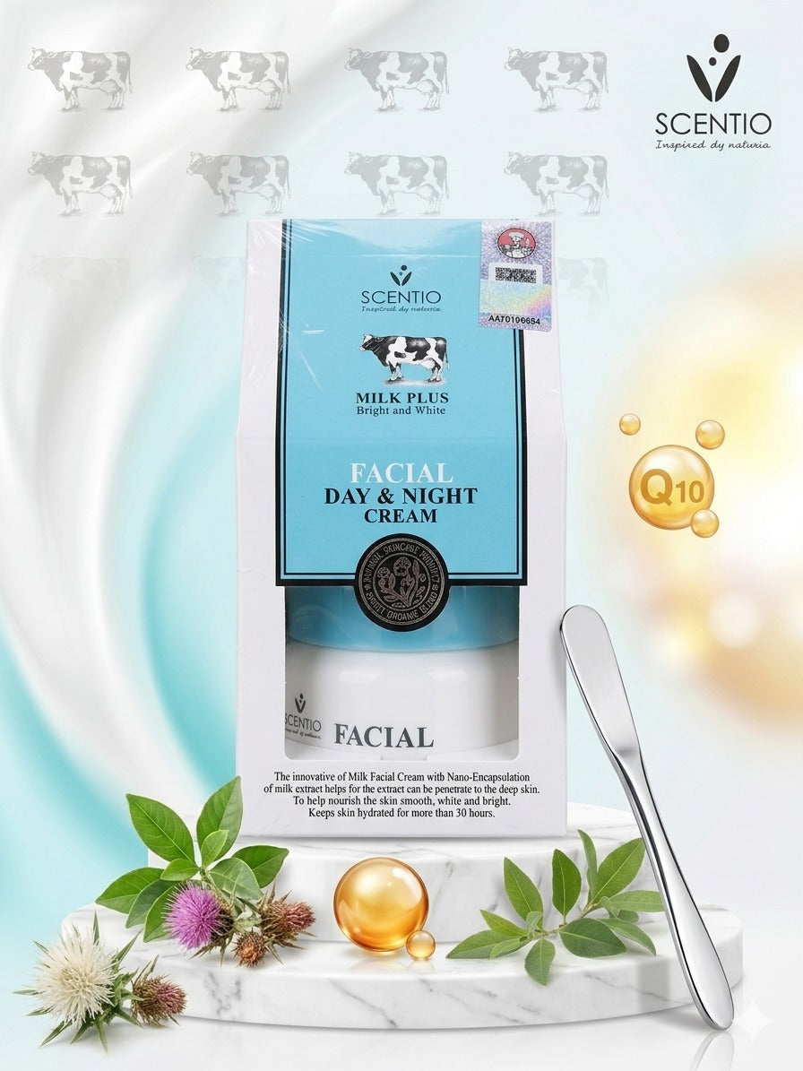 SCENTIO Milk Plus Bright & White Facial Day & Night Cream 50ml
